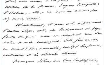 Message de Charles de Gaulle aux Français libres (manuscrit, 1950)