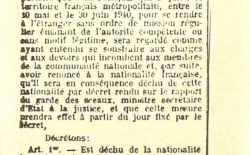Décret déchoyant Charles de Gaulle de la nationalité française (8 décembre 1940)