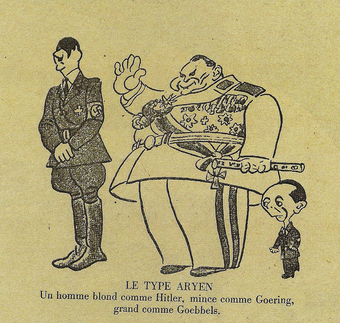 Dénoncer par le dessin lʼidéologie nazie : caricature anonyme