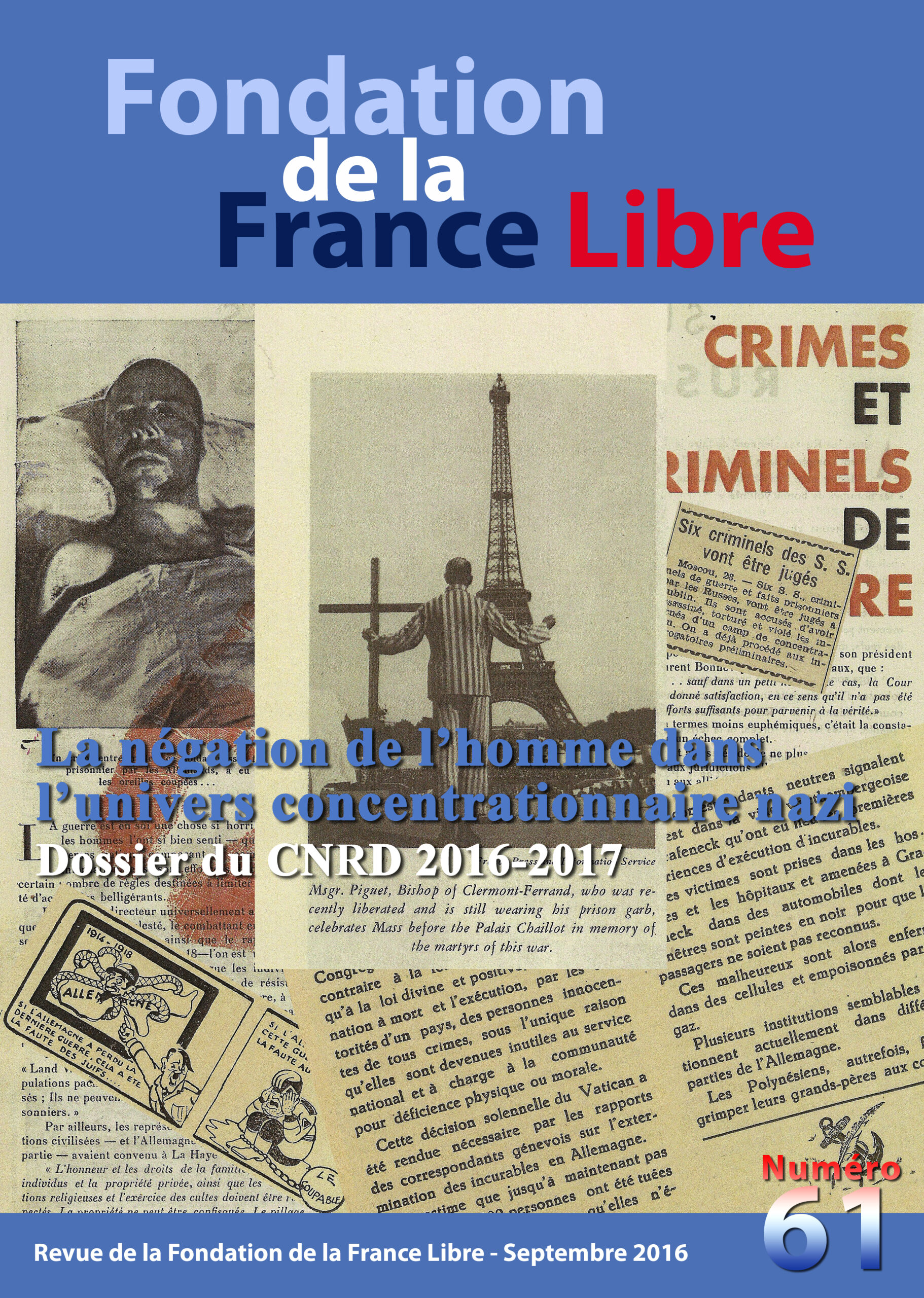 Fondation de la France Libre, n° 61, septembre 2016