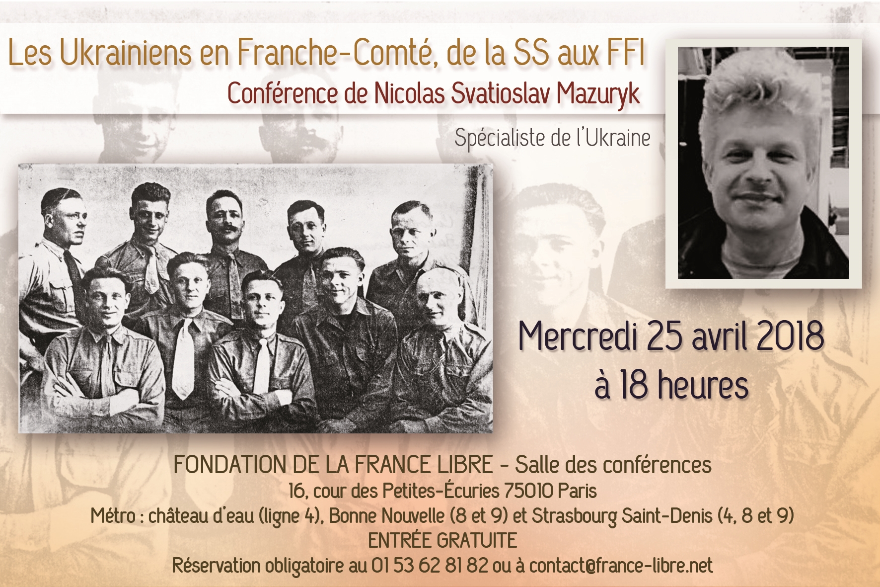 Les Ukrainiens en Franche-Comté, de la SS aux FFI (conférence)