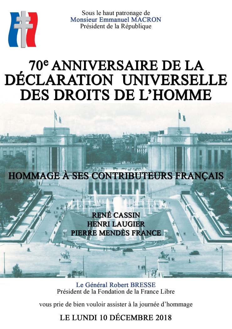 Hommage aux contributeurs français de la Déclaration universelle des droits de l’Homme