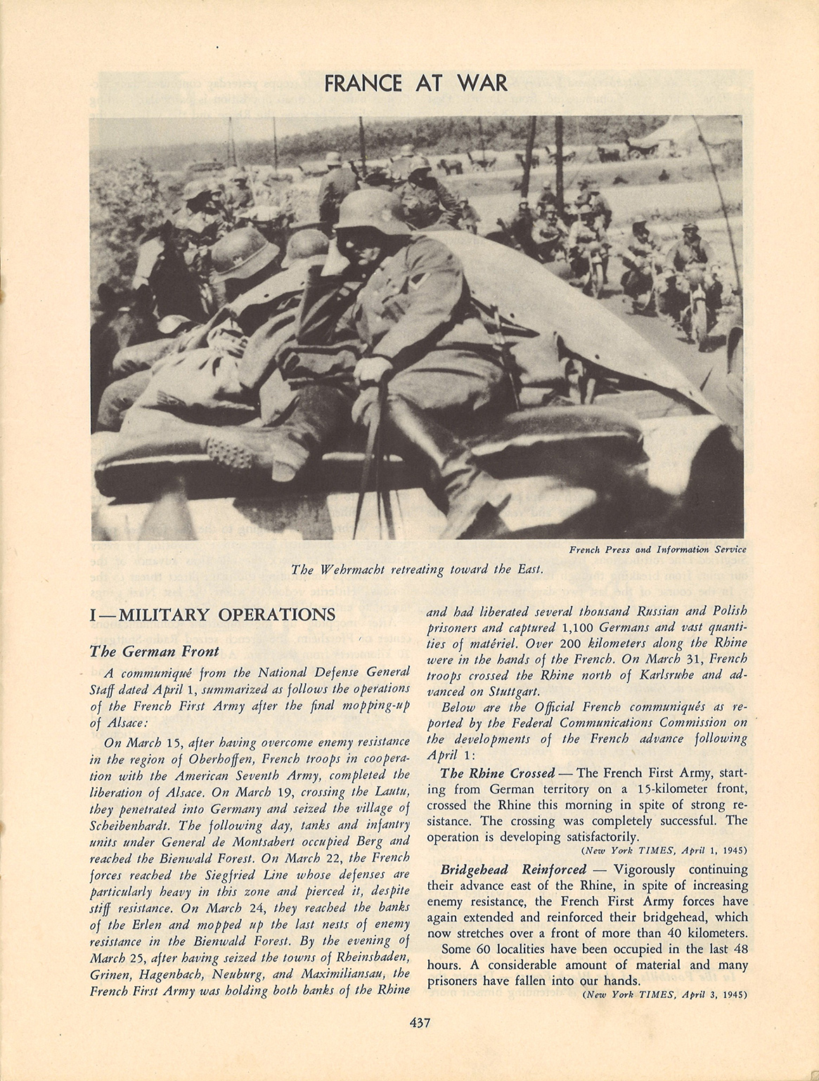 Les ultimes campagnes de 1945 vues par la presse