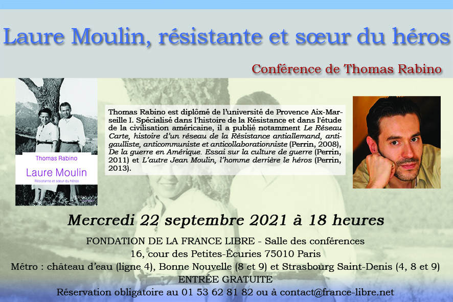 Laure Moulin, résistante et sœur du héros (conférence)