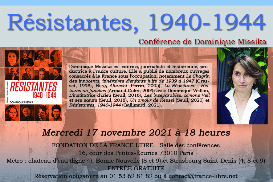Résistantes, 1940-1944 (conférence)