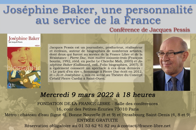 Joséphine Baker, une personnalité au service de la France (conférence)