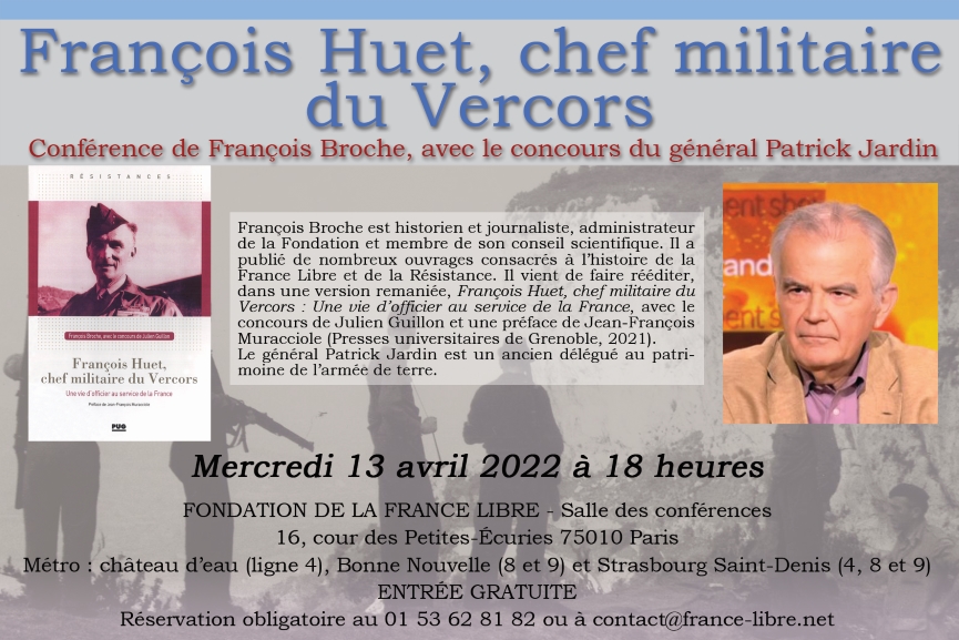 François Huet, chef militaire du Vercors (conférence)