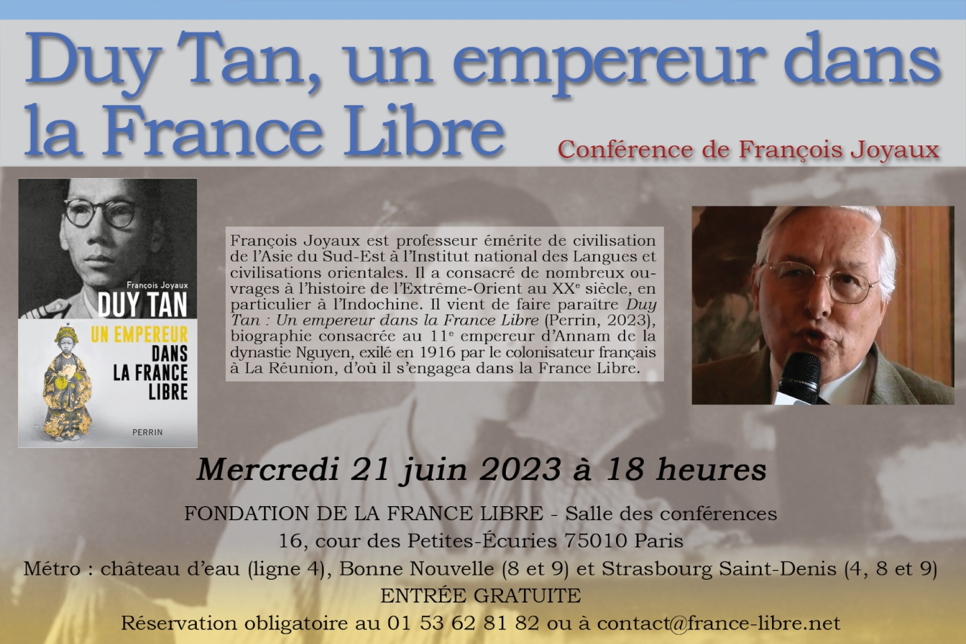 Duy Tan, un empereur dans la France Libre (conférence)